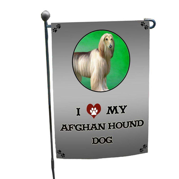 I Love My Afghan Hound Dog Garden Flag