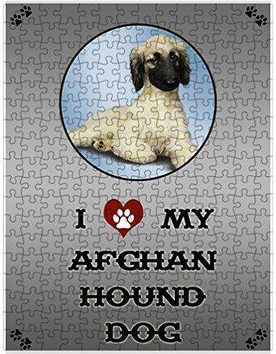 I Love My Afghan Hound Dog Puzzle with Photo Tin