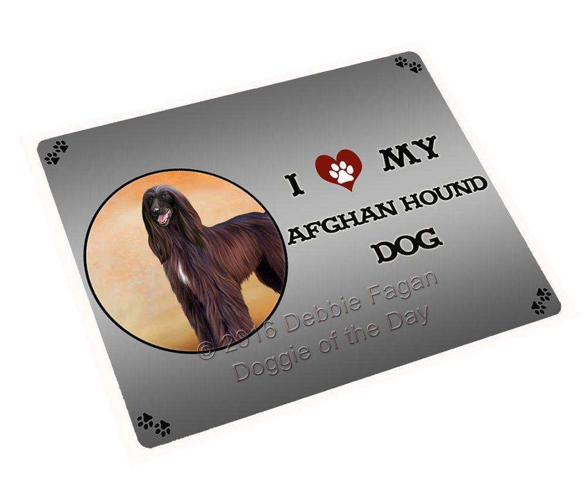 I Love My Afghan Hound Dog Tempered Cutting Board