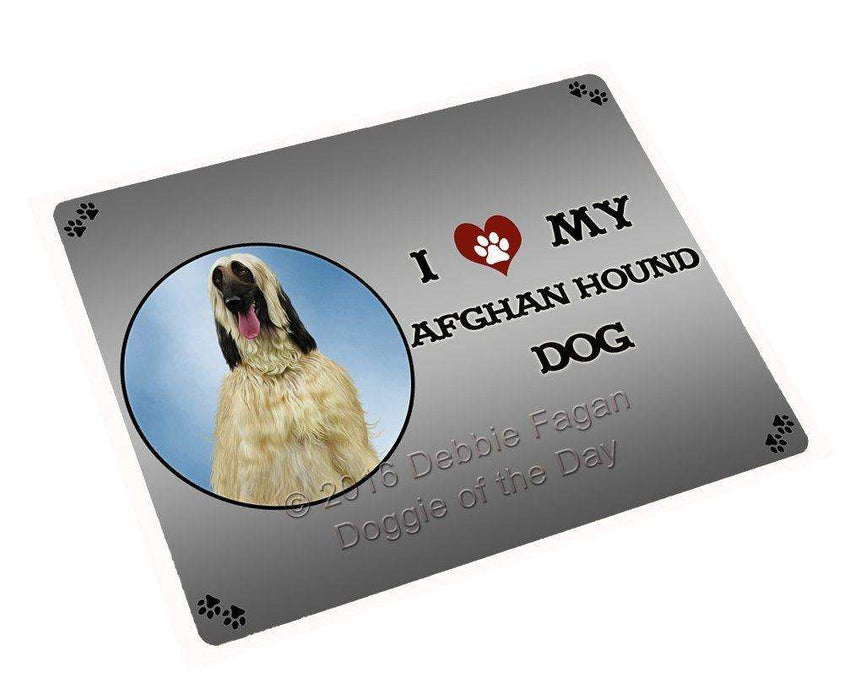 I Love My Afghan Hound Dog Tempered Cutting Board