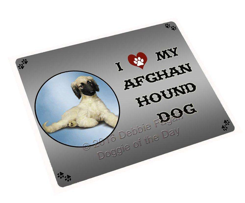 I Love My Afghan Hound Dog Tempered Cutting Board