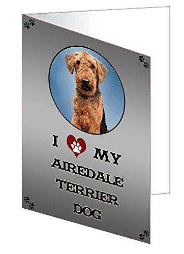 I Love My Airedale Terrier Dog Handmade Artwork Assorted Pets Greeting Cards and Note Cards with Envelopes for All Occasions and Holiday Seasons