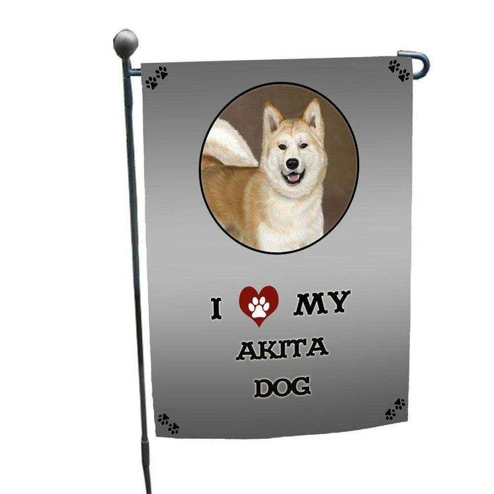 I Love My Akita Dog Garden Flag