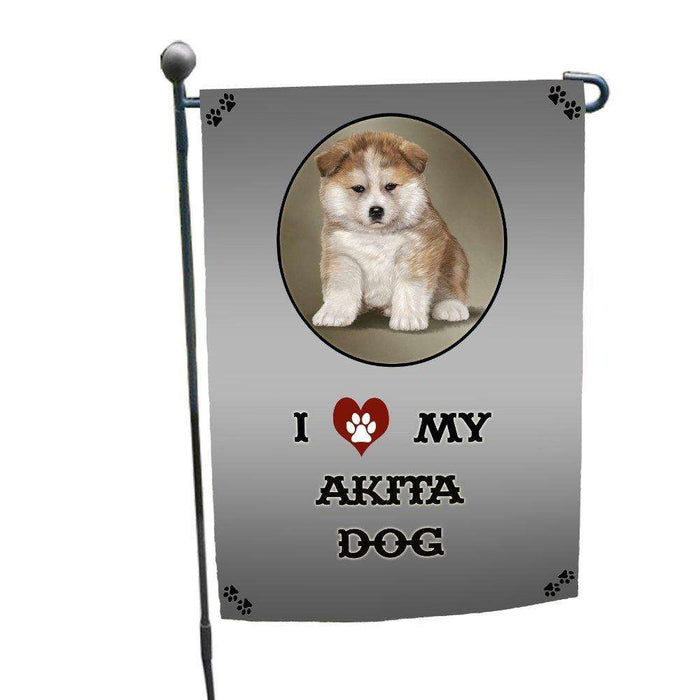 I Love My Akita Dog Garden Flag