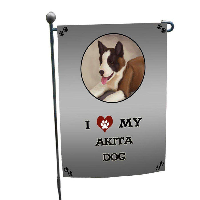 I Love My Akita Dog Garden Flag