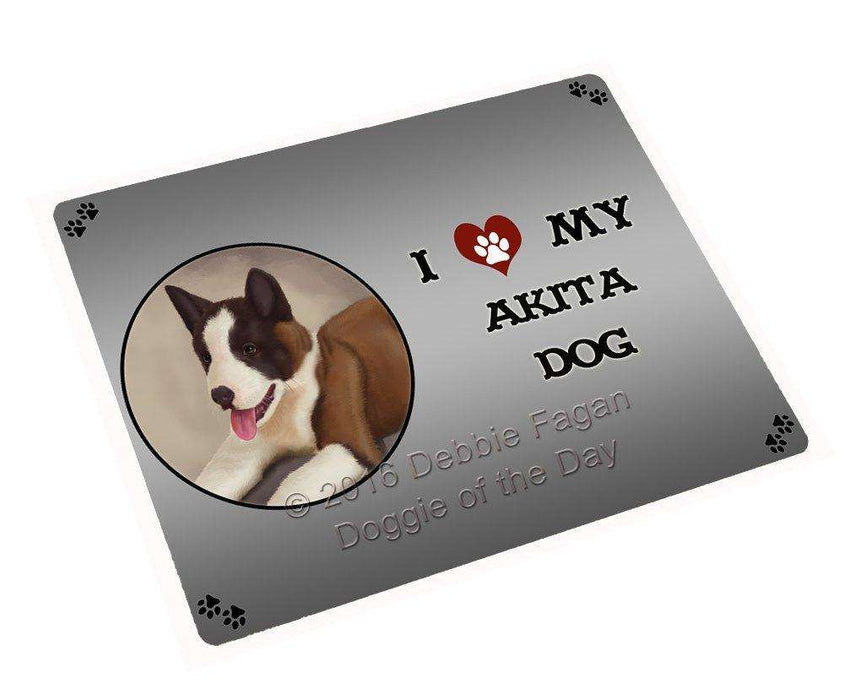 I Love My Akita Dog Tempered Cutting Board