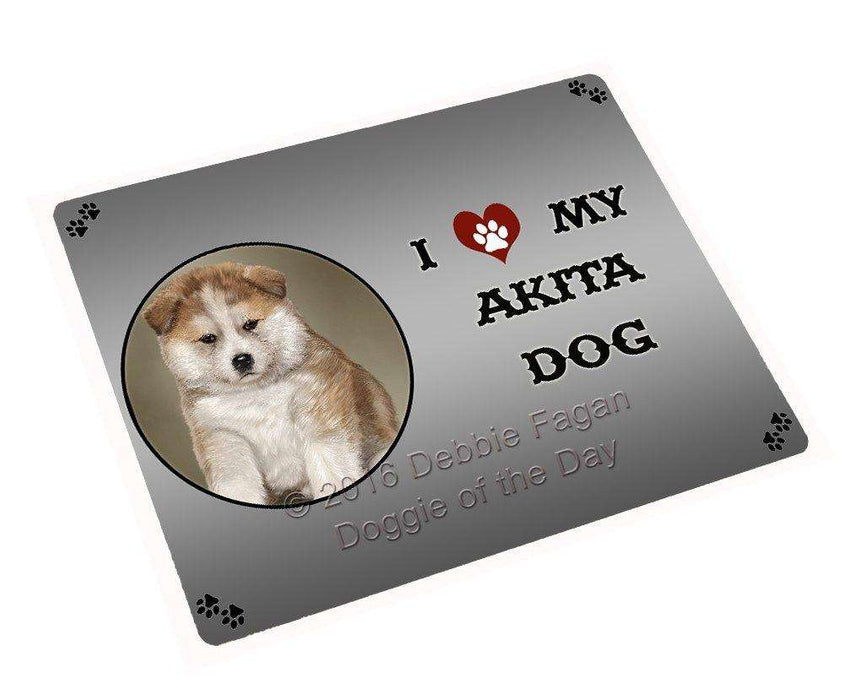 I Love My Akita Dog Tempered Cutting Board