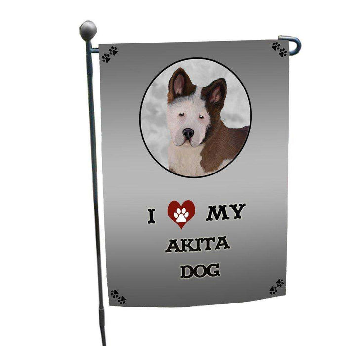 I Love My Akita Puppy Dog Garden Flag