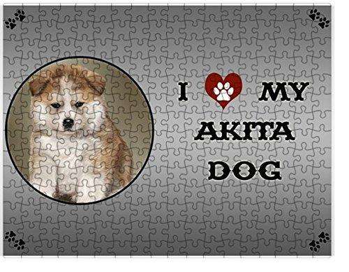 I Love My Akita Puzzle with Photo Tin