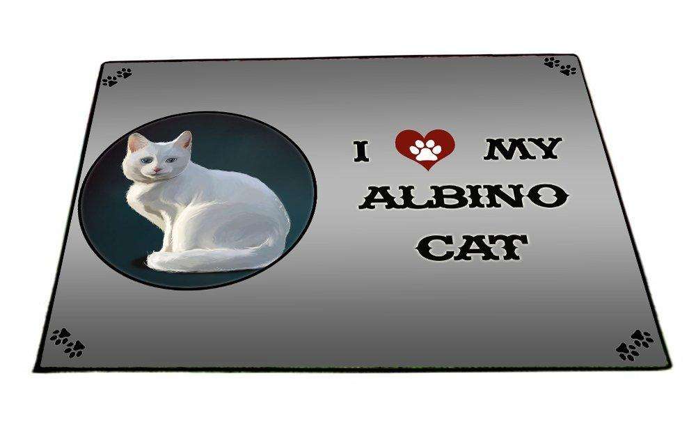 I love My Albino Cat Indoor/Outdoor Floormat