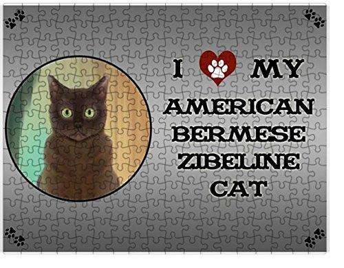 I Love My American Bermese Zibeline Cat Puzzle with Photo Tin