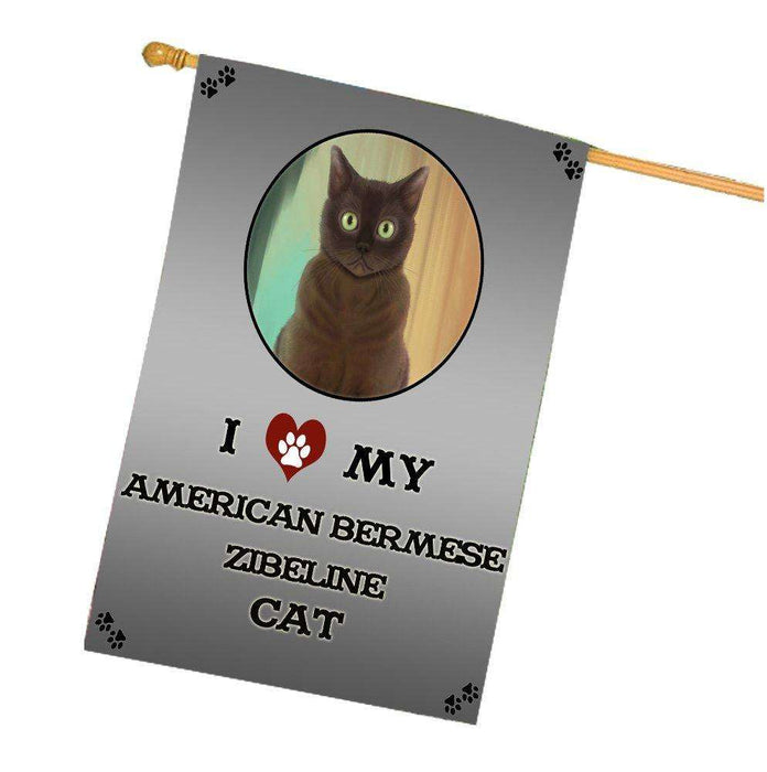 I Love My American Bermese Zibeline Dog House Flag