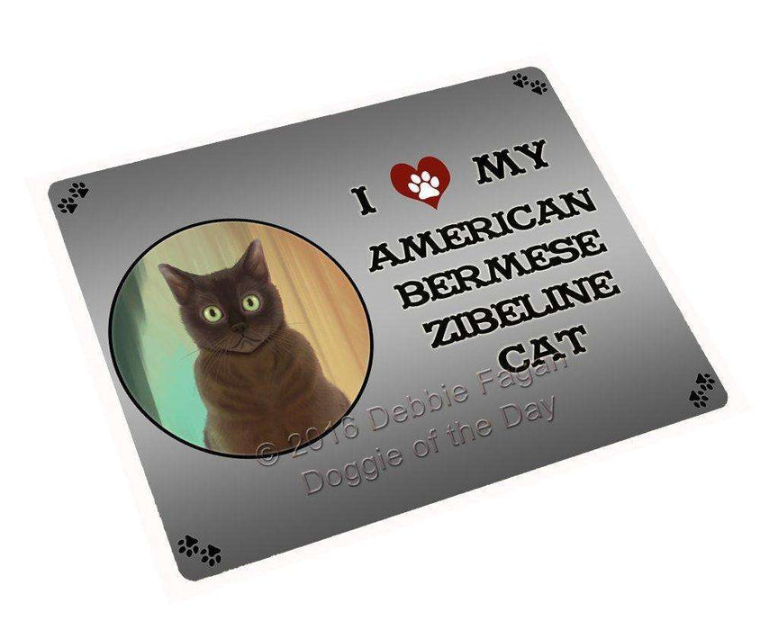 I Love My American Bermese Zibeline Dog Tempered Cutting Board