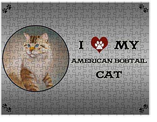 I Love My American Bobtail Cat Puzzle with Photo Tin