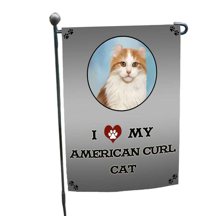 I Love My American Curl Cat Garden Flag