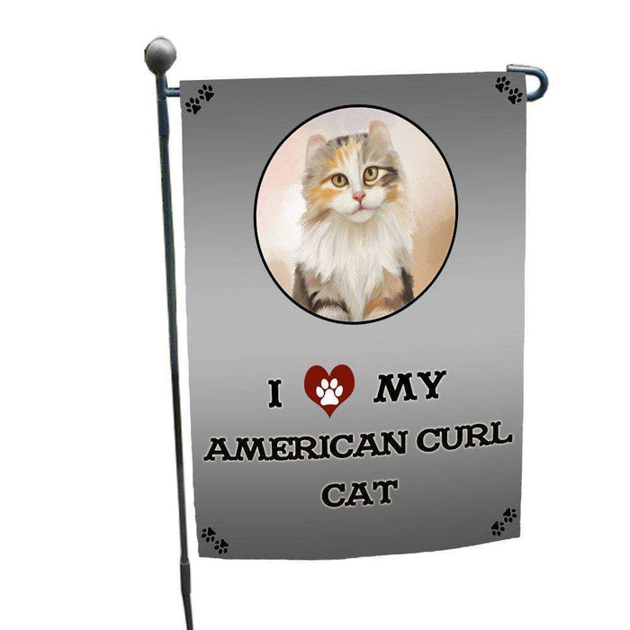 I Love My American Curl Cat Garden Flag