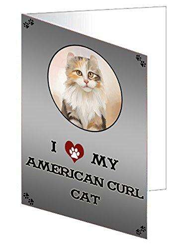 I Love My American Curl Cat Handmade Artwork Assorted Pets Greeting Cards and Note Cards with Envelopes for All Occasions and Holiday Seasons