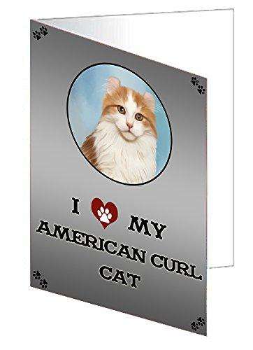 I Love My American Curl Cat Handmade Artwork Assorted Pets Greeting Cards and Note Cards with Envelopes for All Occasions and Holiday Seasons