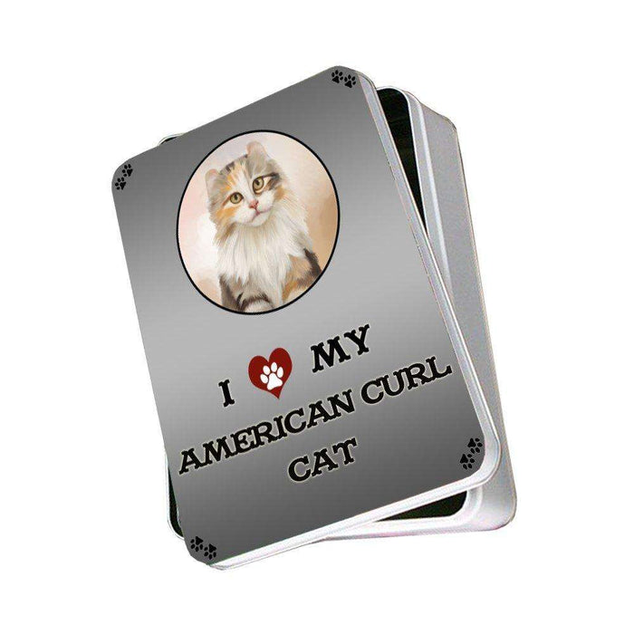 I Love My American Curl Cat Photo Storage Tin