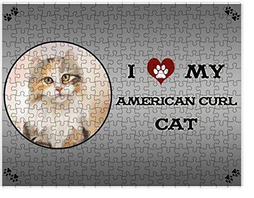 I Love My American Curl Cat Puzzle with Photo Tin
