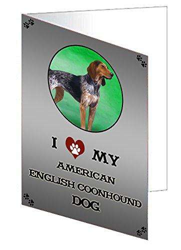 I Love My American English Coonhound Dog Handmade Artwork Assorted Pets Greeting Cards and Note Cards with Envelopes for All Occasions and Holiday Seasons