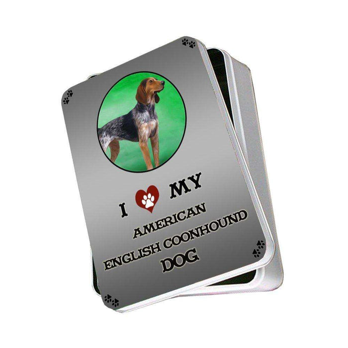 I Love My American English Coonhound Dog Photo Storage Tin