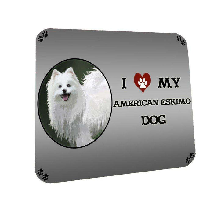 I Love My American Eskimo Dog Coasters Set of 4