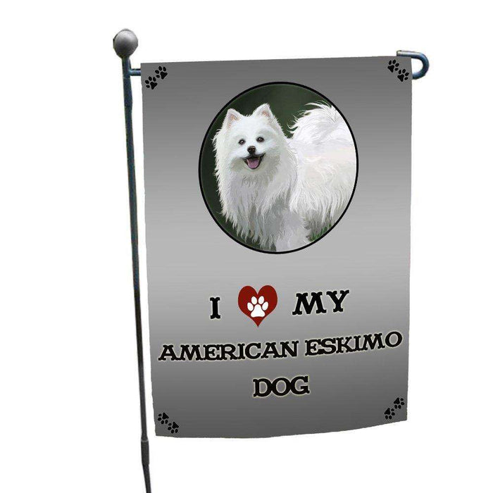 I Love My American Eskimo Dog Garden Flag
