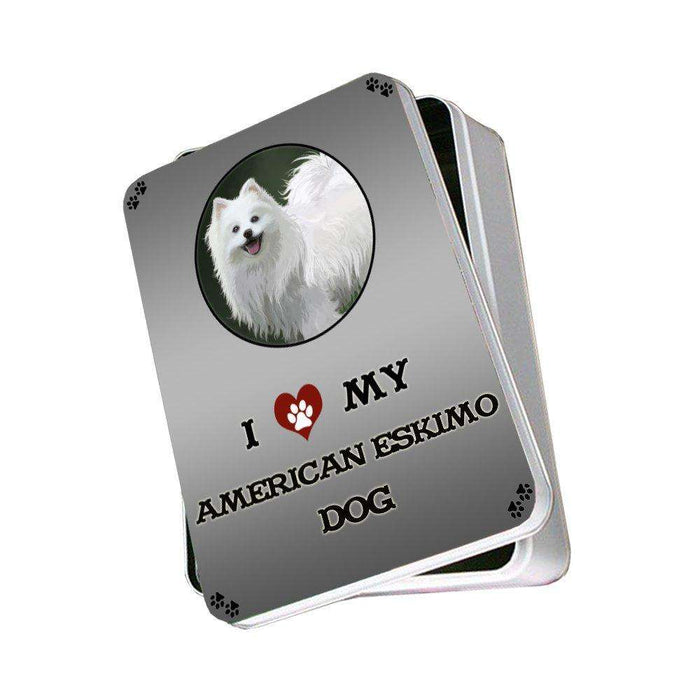 I Love My American Eskimo Dog Photo Storage Tin
