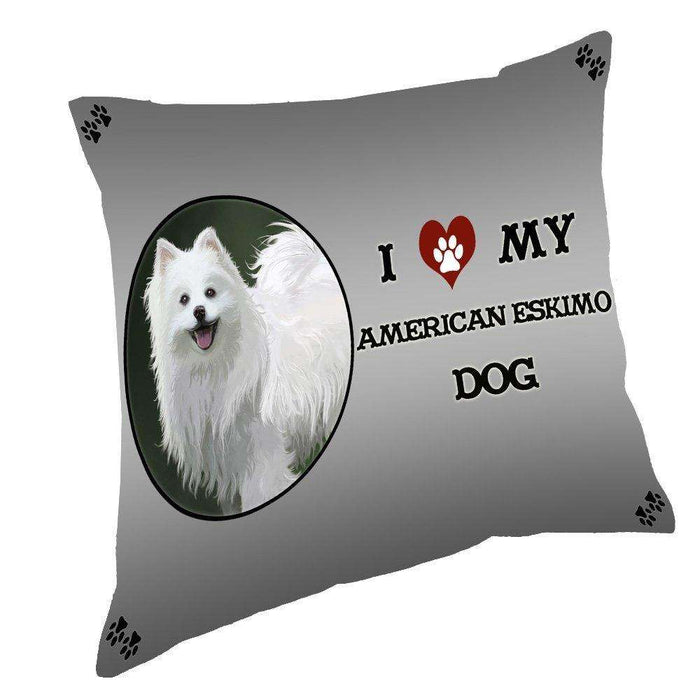 I Love My American Eskimo Dog Throw Pillow