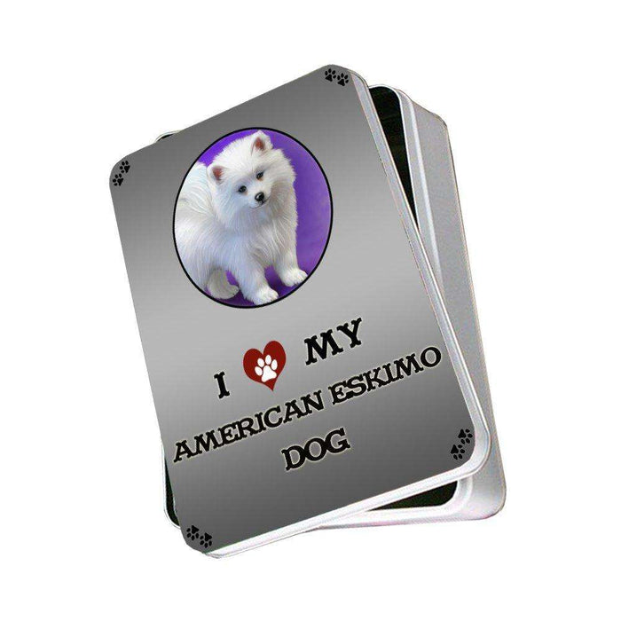 I Love My American Eskimo Puppy Dog Photo Storage Tin