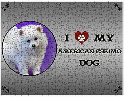 I Love My American Eskimo Puppy Dog Puzzle with Photo Tin