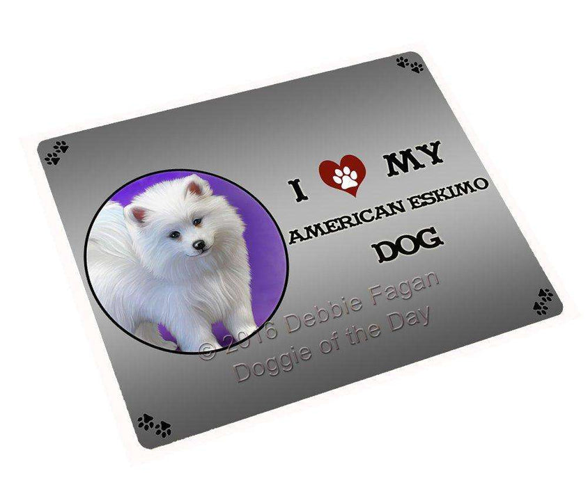 I Love My American Eskimo Puppy Dog Tempered Cutting Board