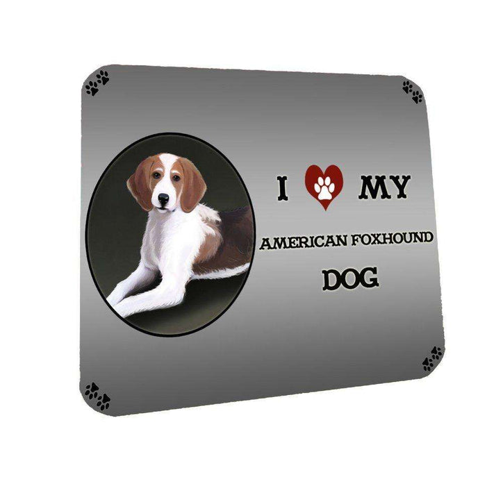 I Love My American Foxhound Dog Coasters Set of 4