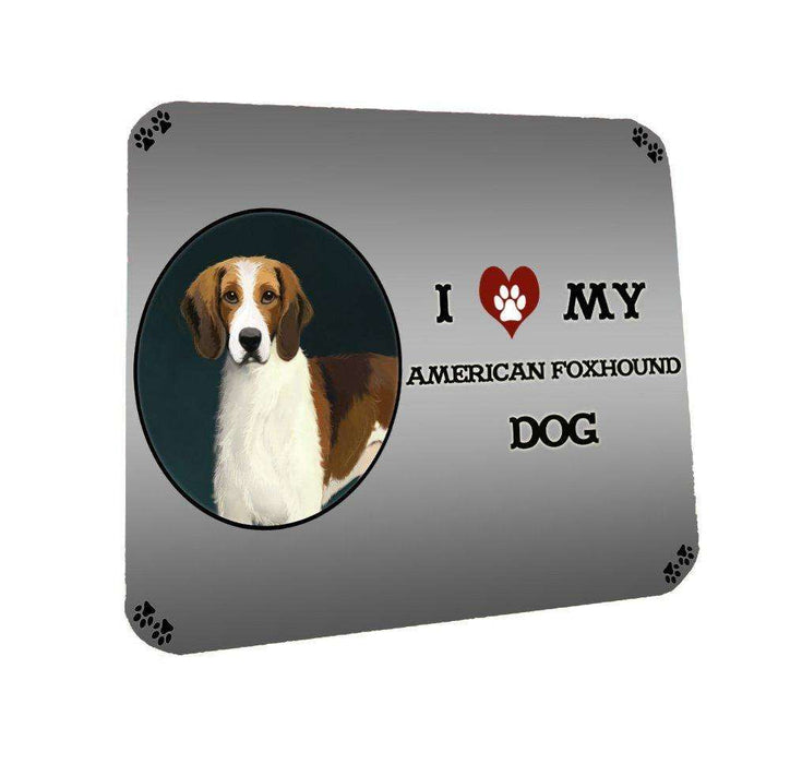 I Love My American Foxhound Dog Coasters Set of 4