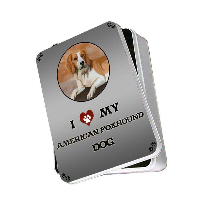 I Love My American Foxhound Dog Photo Storage Tin