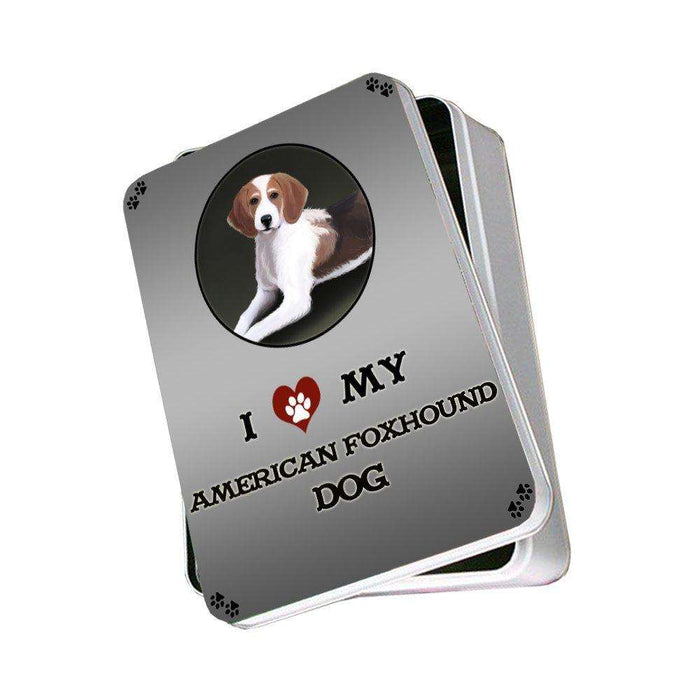 I Love My American Foxhound Dog Photo Storage Tin