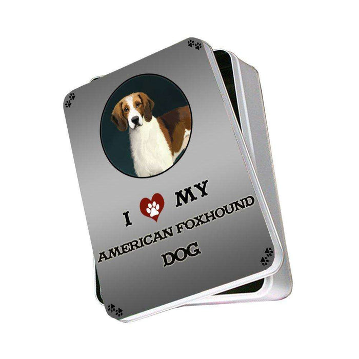 I Love My American Foxhound Dog Photo Storage Tin