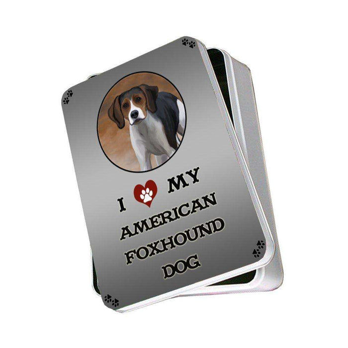 I Love My American Foxhound Dog Photo Storage Tin