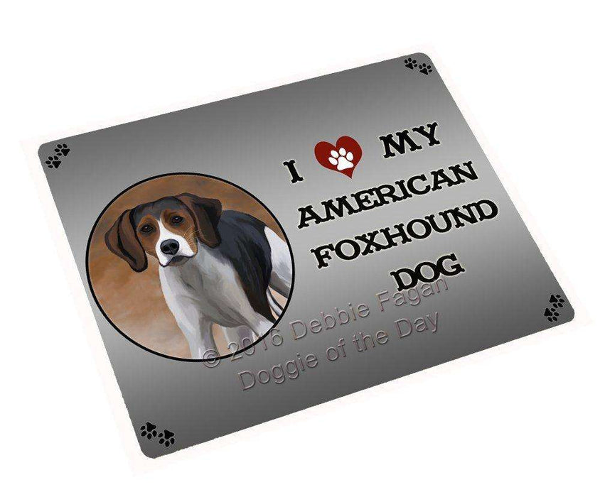 I Love My American Foxhound Dog Tempered Cutting Board