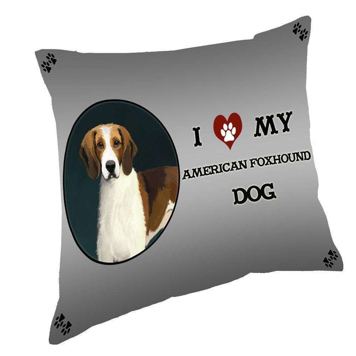 I Love My American Foxhound Dog Throw Pillow