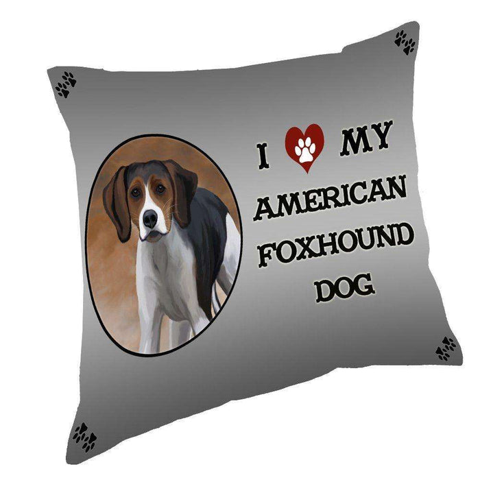 I Love My American Foxhound Dog Throw Pillow