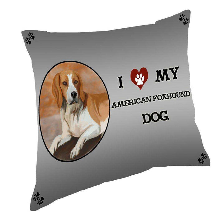 I Love My American Foxhound Dog Throw Pillow