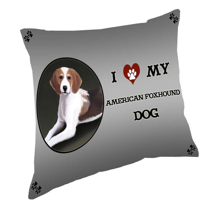 I Love My American Foxhound Dog Throw Pillow