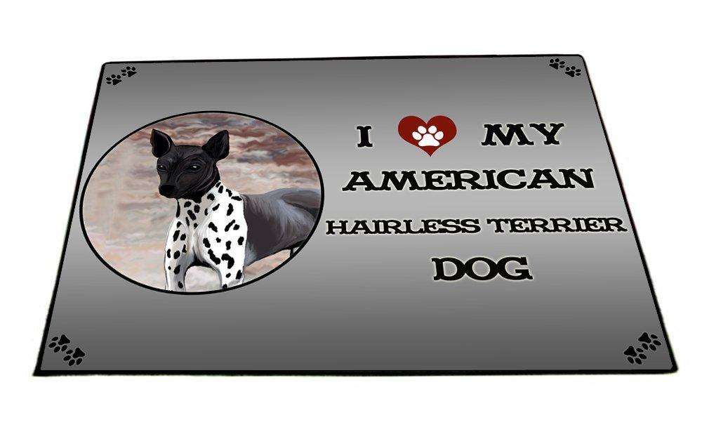 I Love My American Hairless Terrier Dog Indoor/Outdoor Floormat