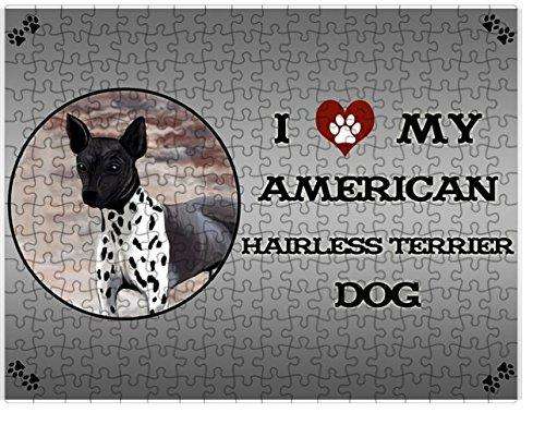 I Love My American Hairless Terrier Dog Puzzle