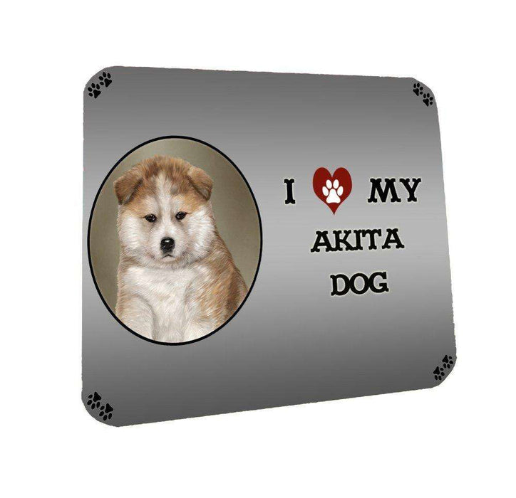 I Love My American Staffordshire Dog Coasters Set of 4