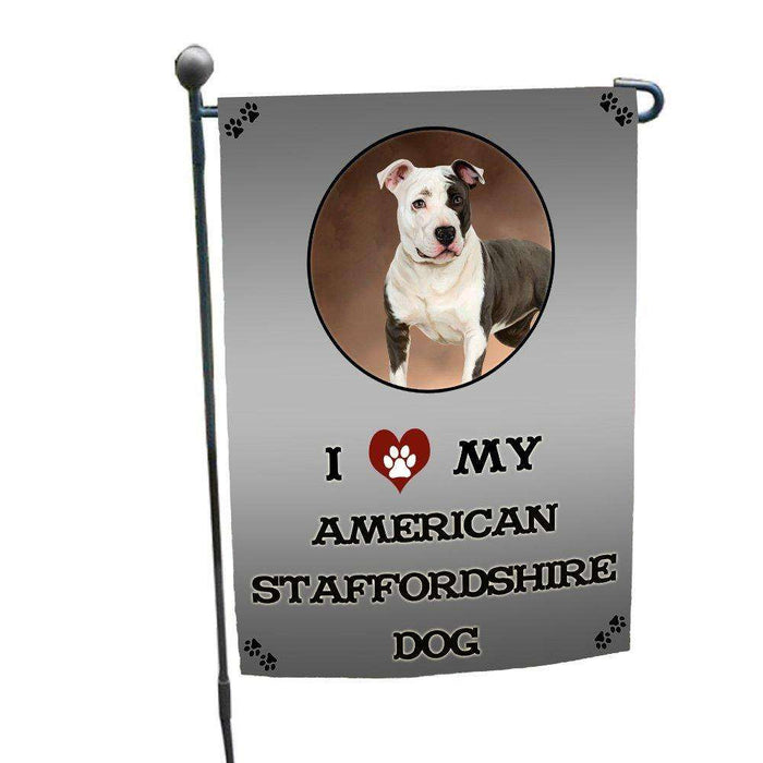 I Love My American Staffordshire Dog Garden Flag