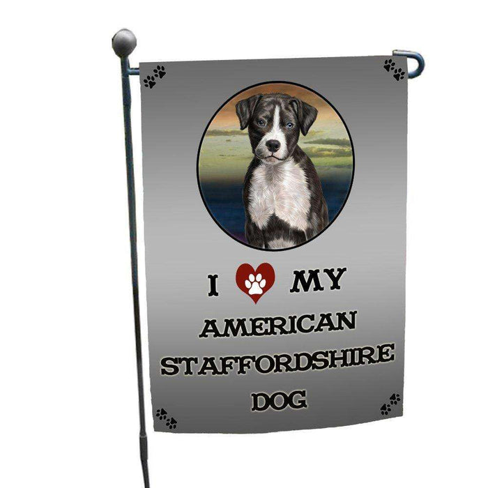 I Love My American Staffordshire Dog Garden Flag