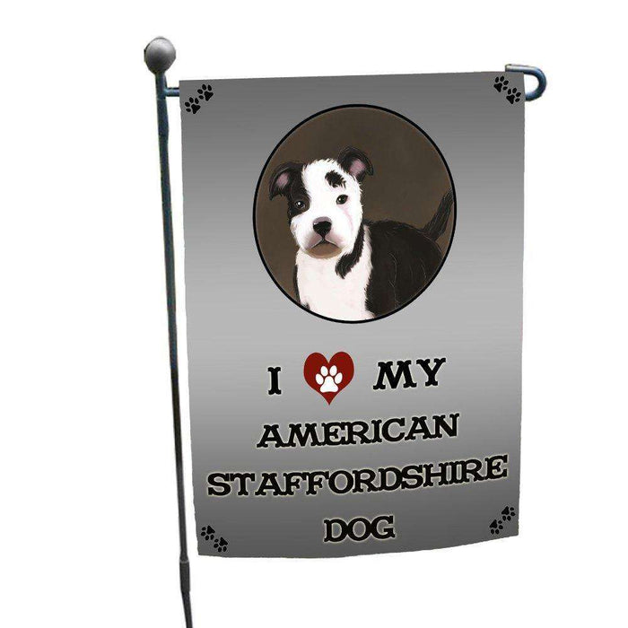 I Love My American Staffordshire Dog Garden Flag